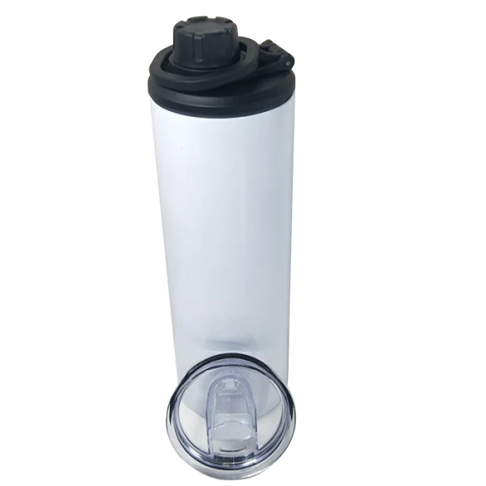 US$ 85.00 - RTS USA warehouse 20oz sublimation blanks straight skinny  tumbler with plastic straw and rubber bottom 