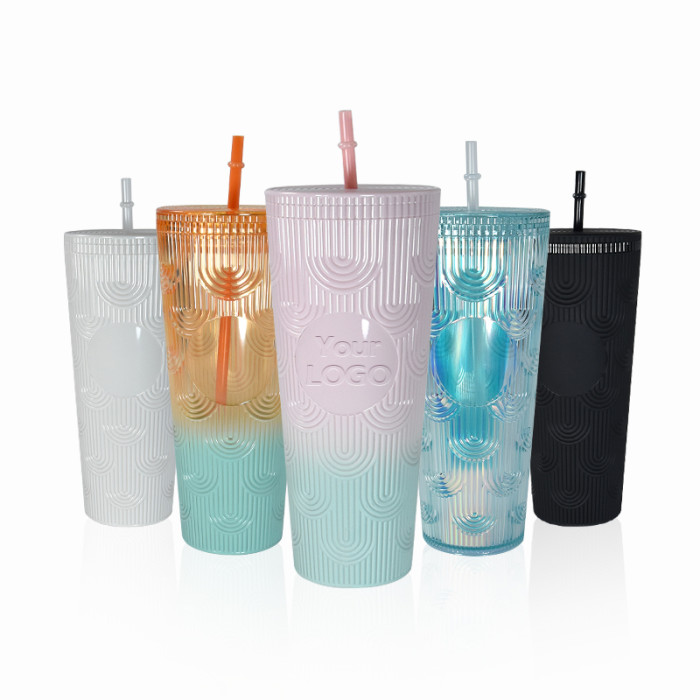 RTS USA warehosue BPA Free 24oz Plastic  Double Wall Cups