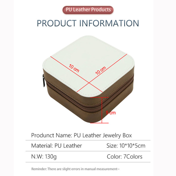 China warehouse PU Leather Sublimation Blanks Jewelry Box Monther's Day Gift