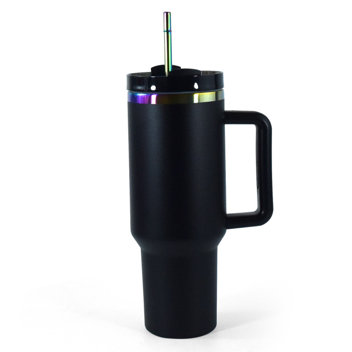 RTS US warehouse 40OZ powder coated tumbler with rainbow plated(Not for sublimation)