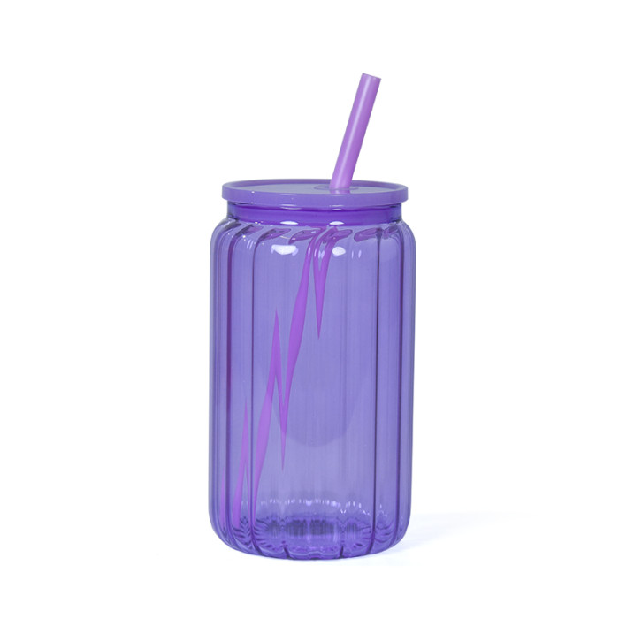 China Warehouse 16oz sublimation glass cups(the inside is wavy,outside is smooth)