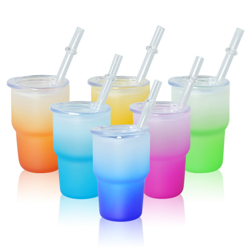 China Warehouse Gradient frosted 3oz sublimation  shot glass/mini cups