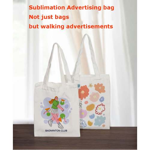 China Warehouse 13.78*12 inches White Polyester-Cotton Sublimation Advertising/Tote Bag