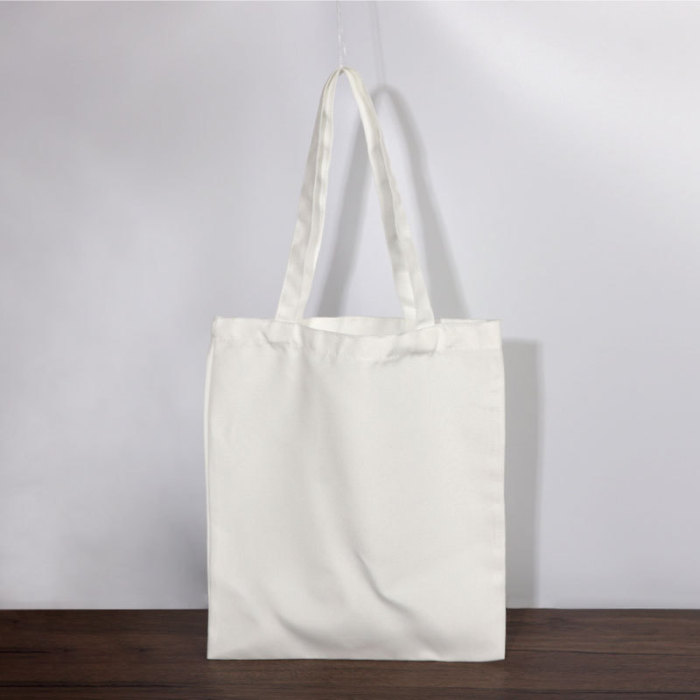 China Warehouse 13.78*12 inches White Polyester-Cotton Sublimation Advertising/Tote Bag