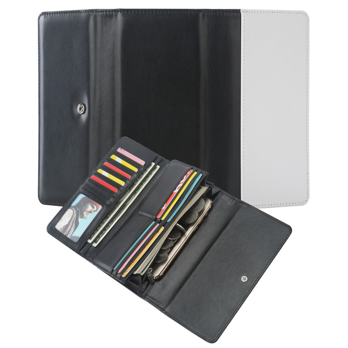 China warehouse PU Leather Sublimation Long Wallet