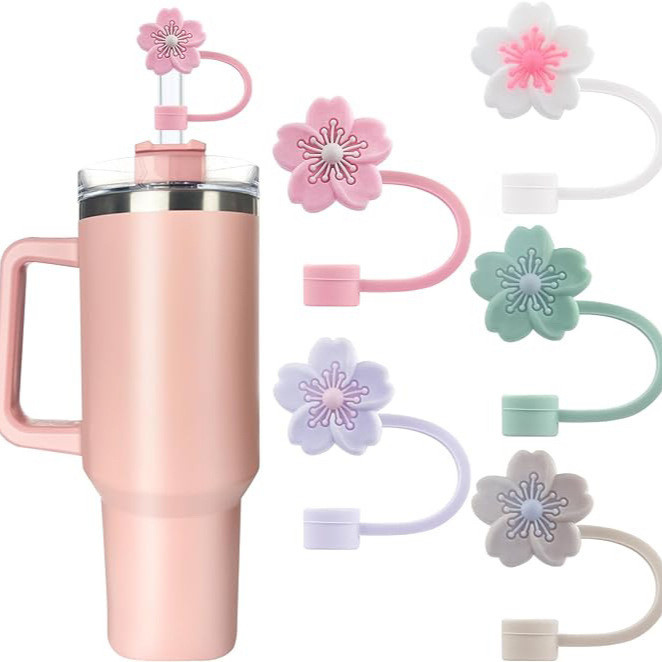 China warehouse Reusable 10 mm Silicone Straw Toppers/Covers