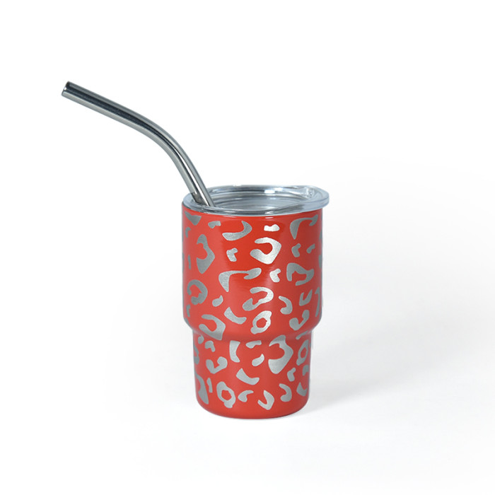 China warehouse 3oz laser leopard print mini cup,mixed 12 colors