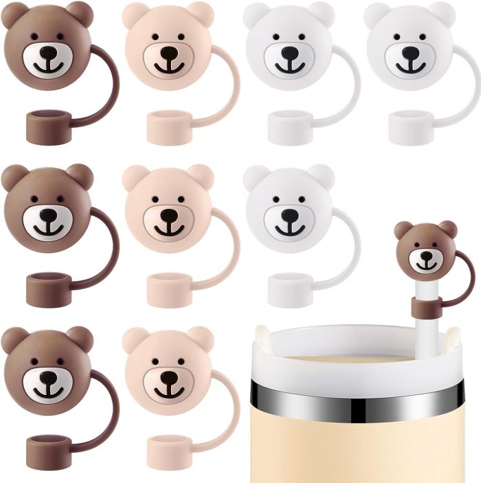 China warehouse Reusable 10 mm Silicone Straw Toppers/Covers