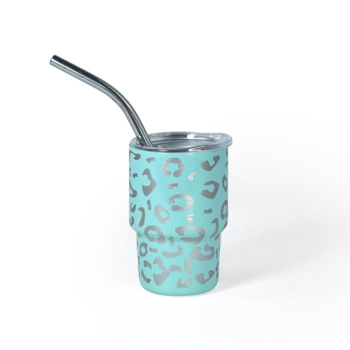 China warehouse 3oz laser leopard print mini cup,mixed 12 colors