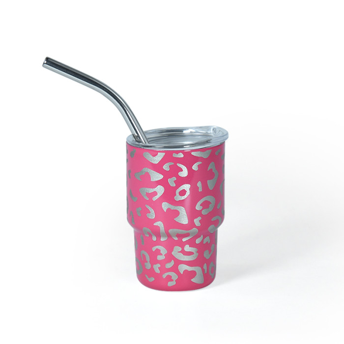 China warehouse 3oz laser leopard print mini cup,mixed 12 colors