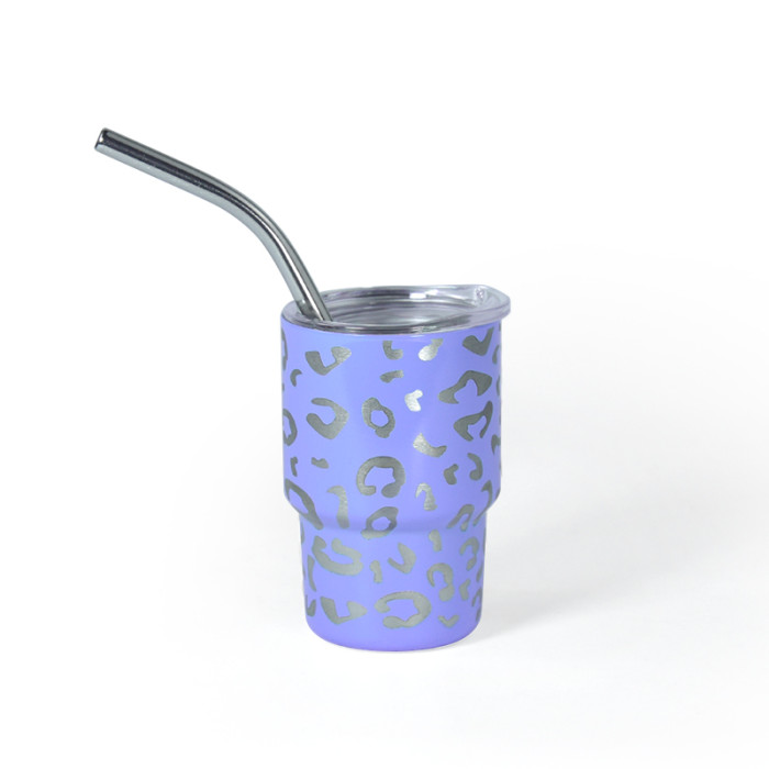 China warehouse 3oz laser leopard print mini cup,mixed 12 colors