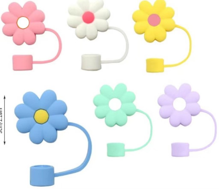 China warehouse Reusable 10 mm Silicone Straw Toppers/Covers