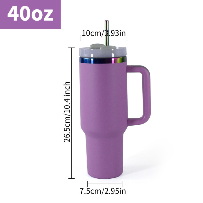 China warehouse 40OZ powder coated tumbler with rainbow plated(Not for sublimation)