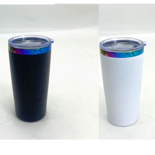 China Warehouse 20oz powder coated travel mugs with rainbow plated (Not for sublimation)