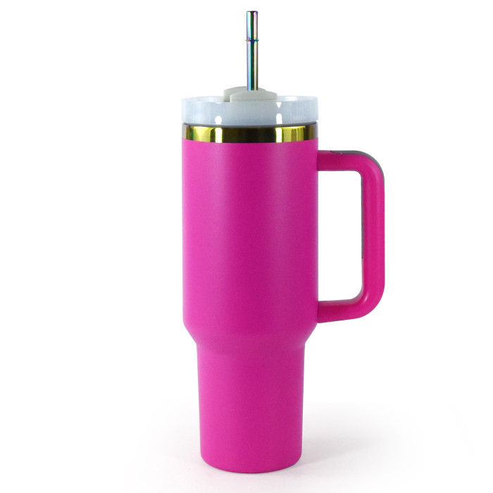 China warehouse 40OZ powder coated tumbler with rainbow plated(Not for sublimation)