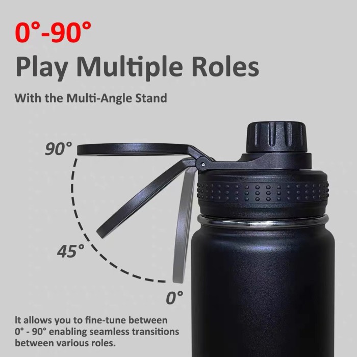 China Warehouse 32oz powder coated sports water bottle with Magnetic Lids/phone holder