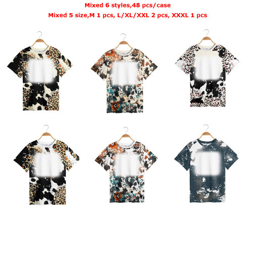 RTS US warehouse Polyester Bleached  Sublimation Shirt