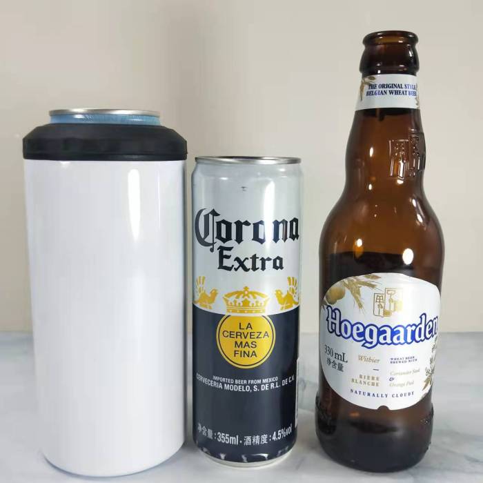 RTS US Warehouse 16oz 4 in 1 sublimation straight can cooler with dual lids and plastic straw