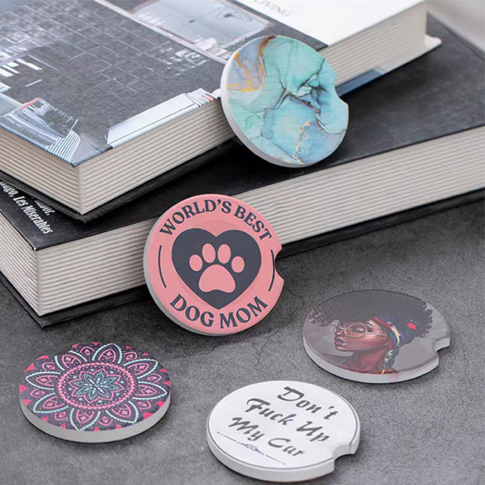 US Warehouse 2.6 inches sublimation ceramic car coaster