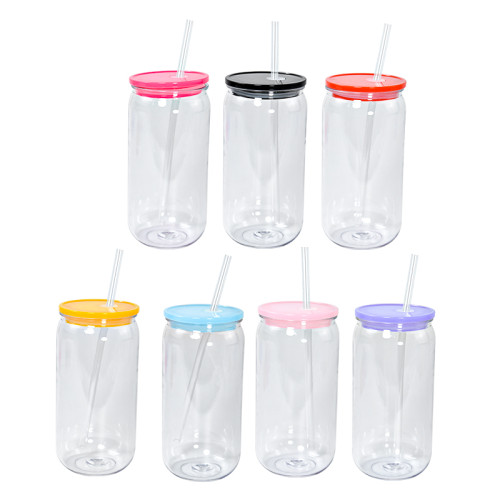RTS US warehouse 16oz clear acrylic plastic cups with colored lids(Not for sublimation)