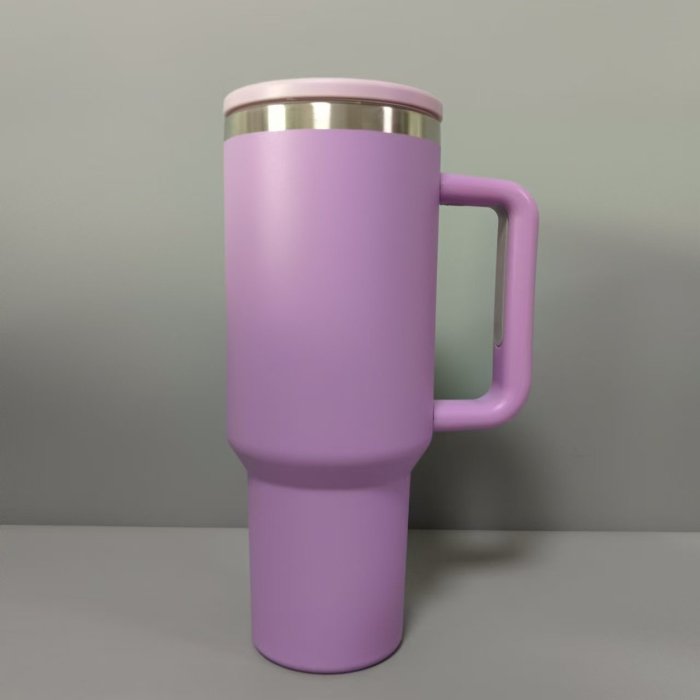 China Warehouse 40OZ Powder Coated Tumbler with sippy lid