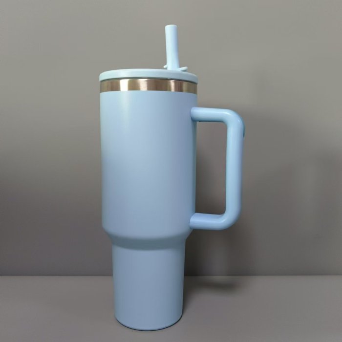 China Warehouse 40OZ Powder Coated Tumbler with sippy lid