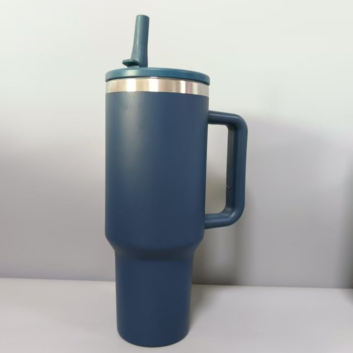 China Warehouse 40OZ Powder Coated Tumbler with sippy lid