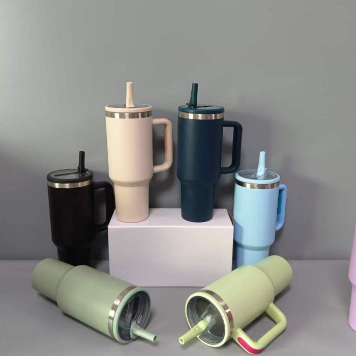China Warehouse 40OZ Powder Coated Tumbler with sippy lid