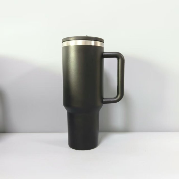 China Warehouse 40OZ Powder Coated Tumbler with sippy lid
