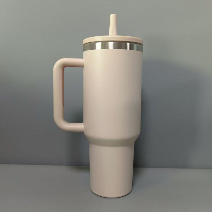 China Warehouse 40OZ Powder Coated Tumbler with sippy lid