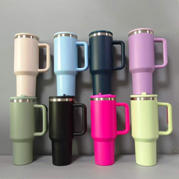 China Warehouse 40OZ Powder Coated Tumbler with sippy lid