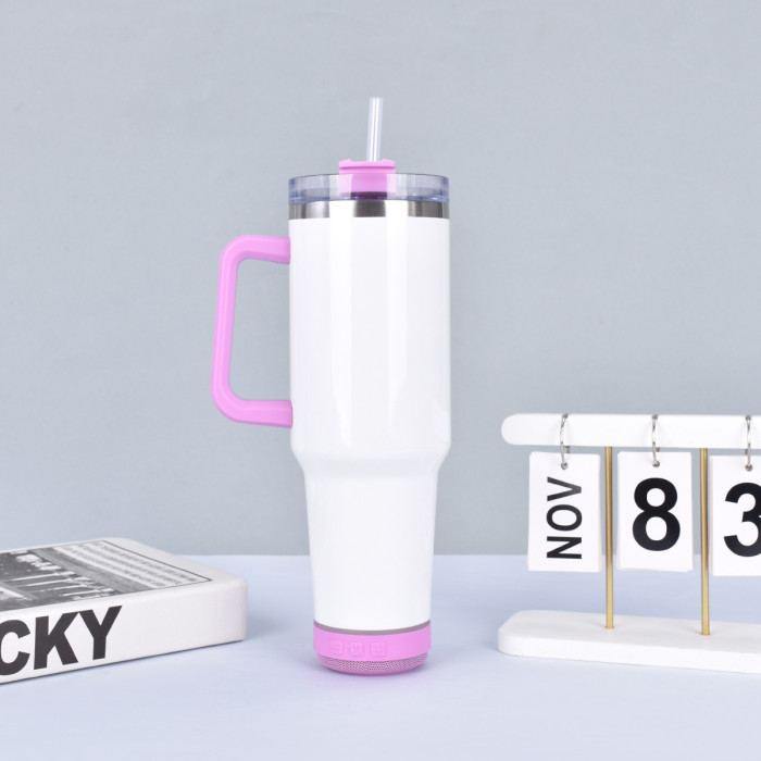 China Warehouse 40OZ sublimation Speaker Tumbler with Handle
