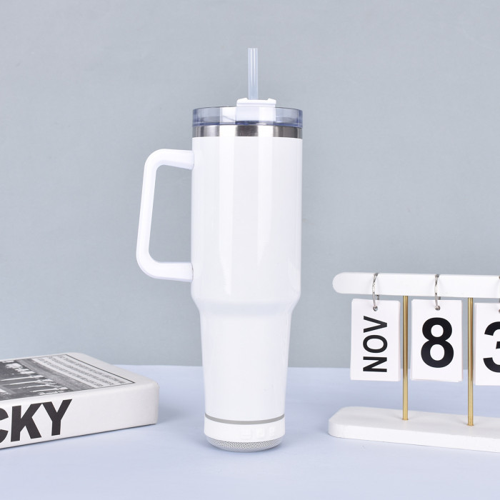 China Warehouse 40OZ sublimation Speaker Tumbler with Handle