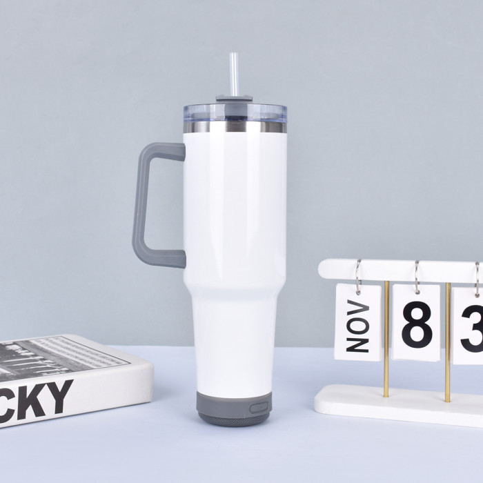 China Warehouse 40OZ sublimation Speaker Tumbler with Handle