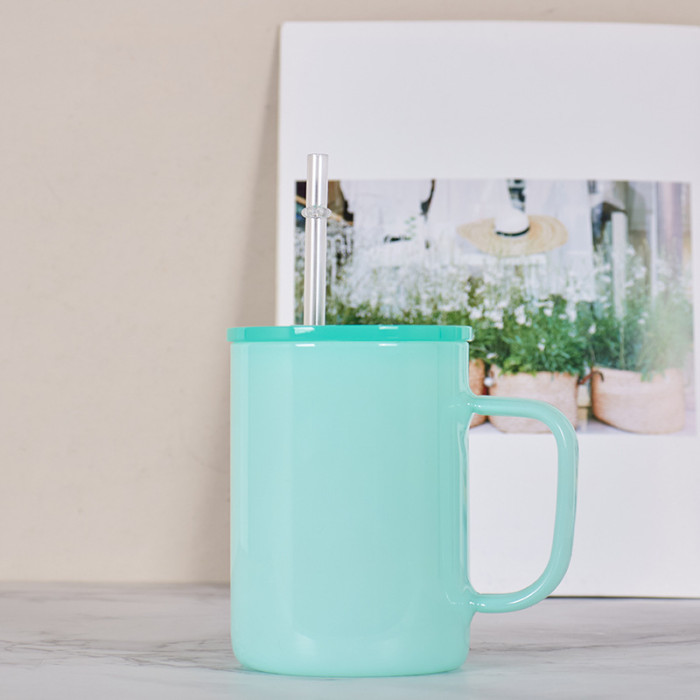 RTS US Warehouse 17oz macaron sublimation glass Cup with handle