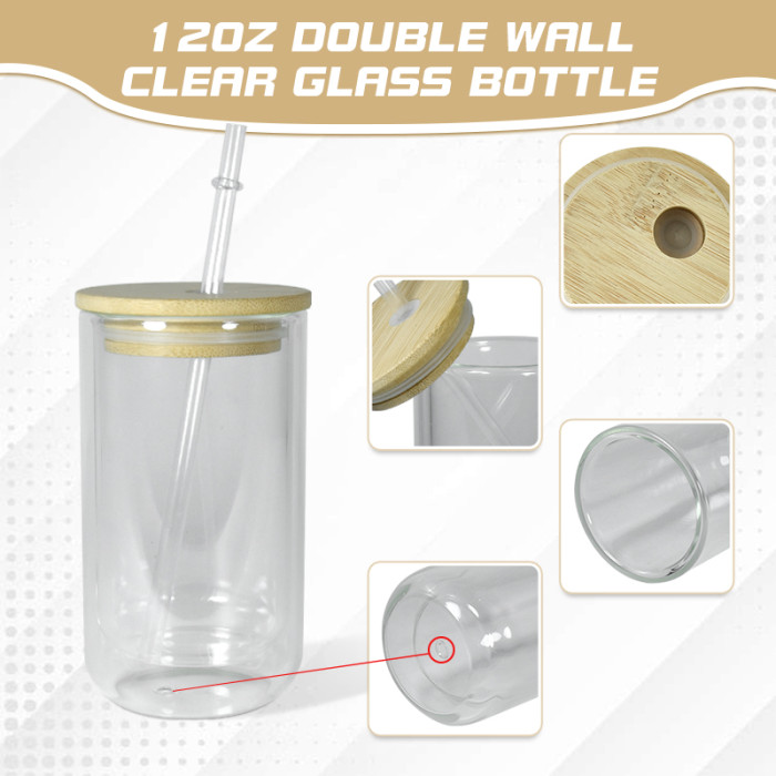 US Warehouse glass 14oz sublimation snow globe Cup(bottom with a hole)