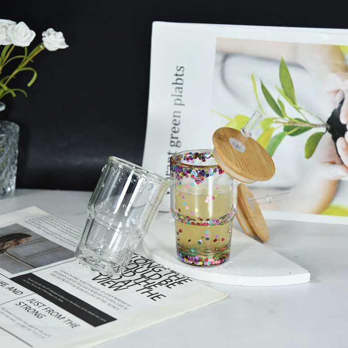 RTS US Warehouse 3oz clear sublimation snow globe mini Cup(bottom with a hole)