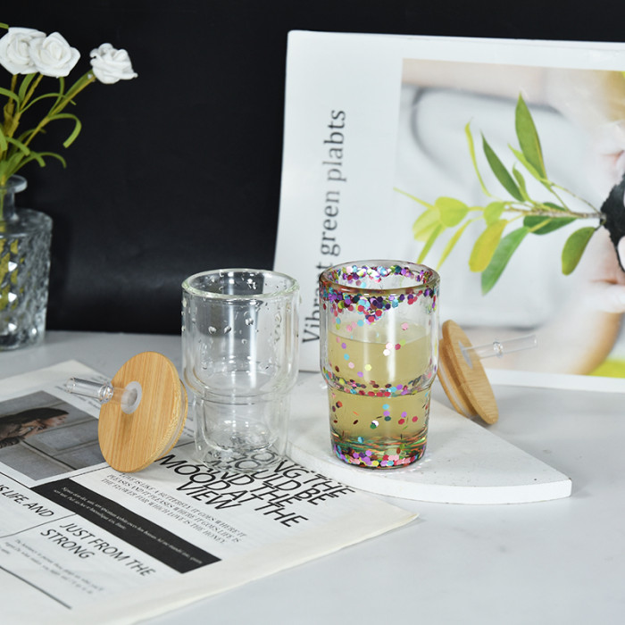 RTS US Warehouse 3oz clear sublimation snow globe mini Cup(bottom with a hole)
