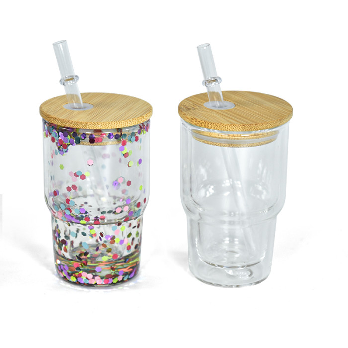 RTS US Warehouse 3oz clear sublimation snow globe mini Cup(bottom with a hole)