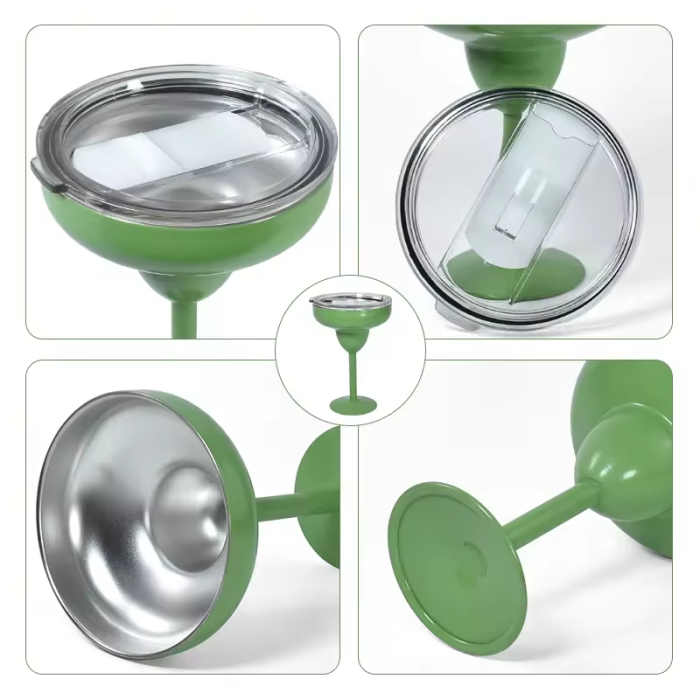 US Warehouse 8oz Stainless Steel Double Wall Vacuum Margarita Cocktail Glasses
