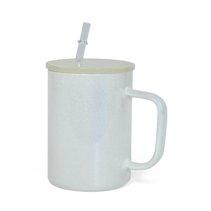 US Warehouse 17oz shimmer sublimation glass Cup with handle