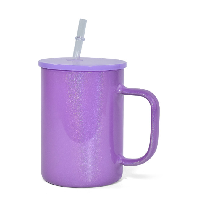 US Warehouse 17oz shimmer sublimation glass Cup with handle