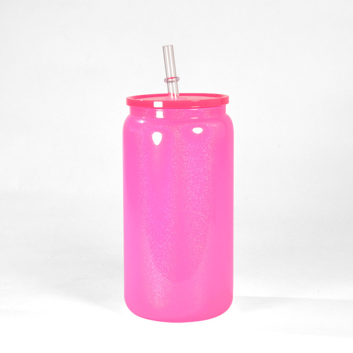 RTS US Warehouse 16oz shimmer sublimation glass Cup Libby Cups