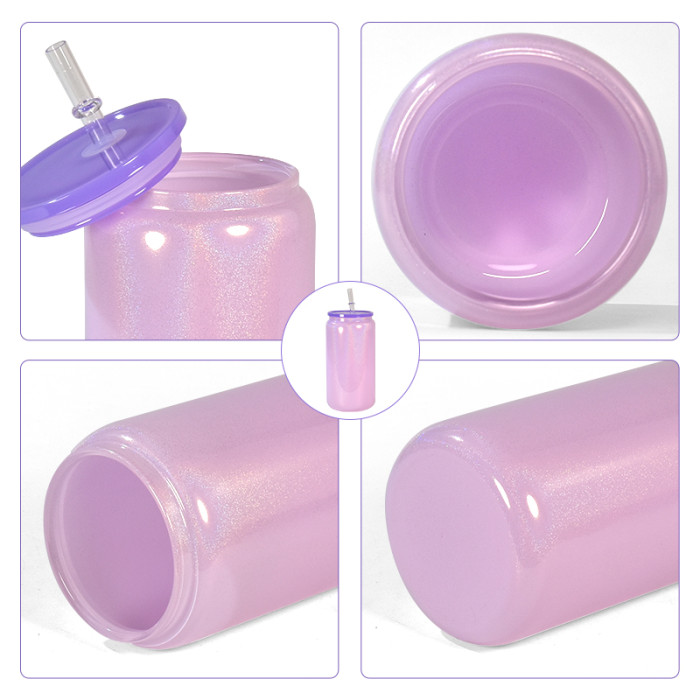 RTS US Warehouse 16oz shimmer sublimation glass Cup Libby Cups