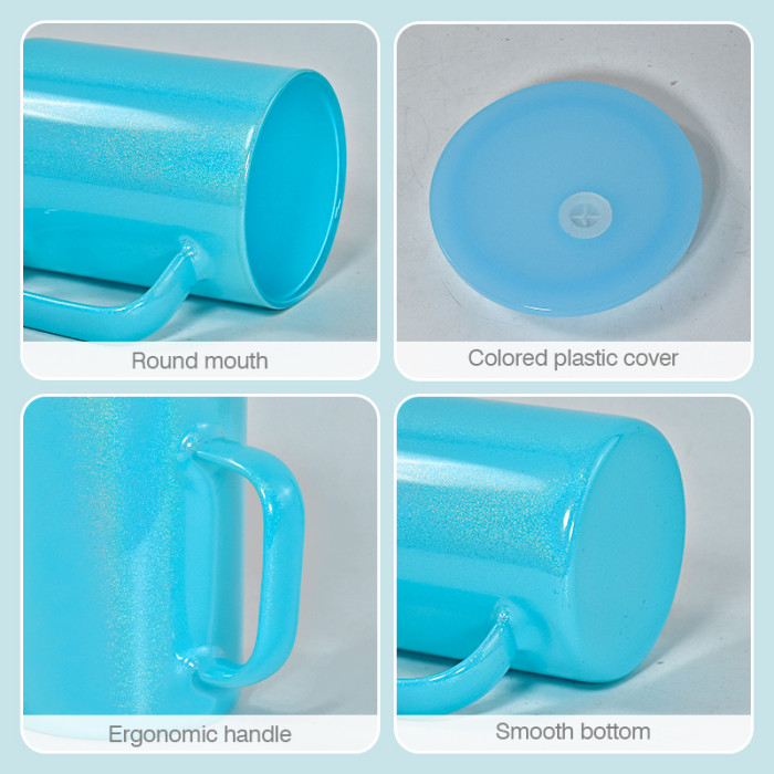 US Warehouse 17oz shimmer sublimation glass Cup with handle