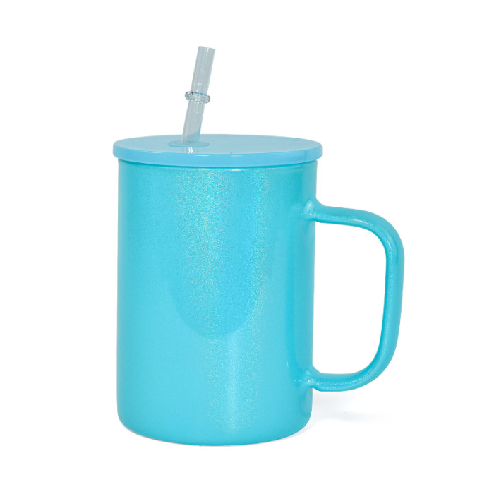 US Warehouse 17oz shimmer sublimation glass Cup with handle