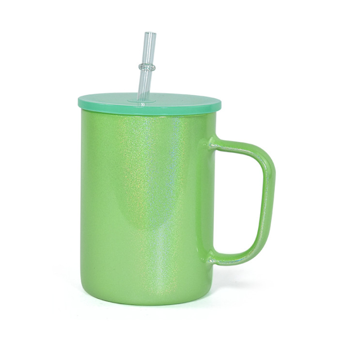 US Warehouse 17oz shimmer sublimation glass Cup with handle