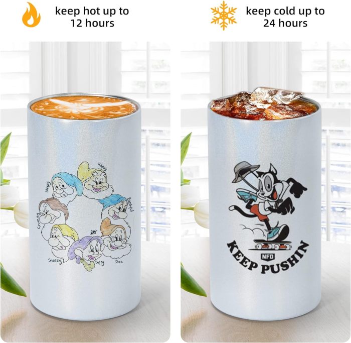 US Warehouse 12oz Shimmer Sublimation Straight Sippy Cup with dual lids+Metal straw+straw brush