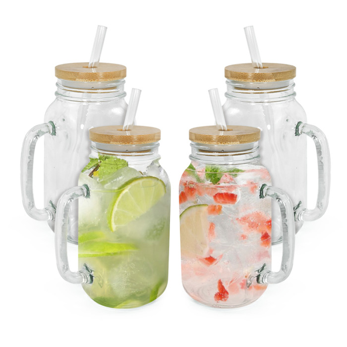 RTS US Warehouse 24oz Glass Mason Jars with Handle(Not for Sublimation)