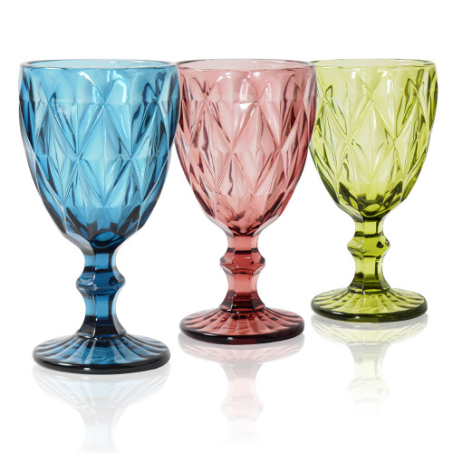 RTS US warehouse 11oz Glass Vintage Wine Glasses Set/Goblets(Not for sublimation)